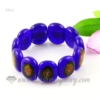 stretch lampwork murano glass beads bracelets jewelry blue