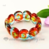 stretch lampwork murano glass beads bracelets jewelry red