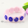 stretch lampwork murano glass beads bracelets jewelry pink