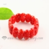 stretch millefiori lampwork murano glass beads bracelets jewelry red