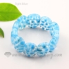 stretch millefiori lampwork murano glass beads bracelets jewelry light blue