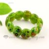 stretch millefiori lampwork murano glass beads bracelets jewelry green