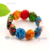stretch millefiori lampwork murano glass beads bracelets jewelry rainbow