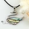 swan rainbow abalone pink oyster sea shell mother of pearl rhinestone necklaces pendants design A