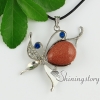 teardrop leaf glass opal tiger's-eye semi precious stone rhinestone openwork necklaces with pendants design D
