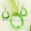 teardrop luminous venetian murano glass pendants and earrings jewelry green