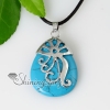 teardrop openwork semi precious stone turquoise jade necklaces pendants design A