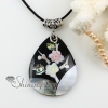 teardrop round oval patchwork sea water rainbow abalone mother of pearl necklaces pendants design F