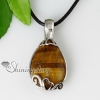teardrop semi precious stone glass opal tiger's-eye rose quartz amethyst necklaces pendants design B