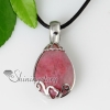 teardrop semi precious stone glass opal tiger's-eye rose quartz amethyst necklaces pendants design E