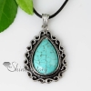 teardrop semi precious stone glass opal turquoise rose quartz tiger's-eye necklaces pendants design B