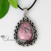 teardrop semi precious stone glass opal turquoise rose quartz tiger's-eye necklaces pendants design E