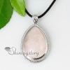 teardrop semi precious stone jade rose quartz amethyst tiger's-eye glass opal necklaces pendants design B