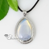 teardrop semi precious stone jade rose quartz amethyst tiger's-eye glass opal necklaces pendants design E