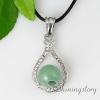 teardrop semi precious stone rose quartz jade and crystal rhinestone necklaces pendants design B