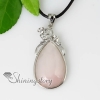 teardrop semi precious stone rose quartz jade tiger's-eye amethyst crystal rhinestone necklaces pendants design A
