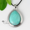 teardrop semi precious stone rose quartz turquoise necklaces pendants design D