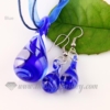 teardrop swirled venetian murano glass pendants and earrings jewelry blue
