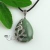 teardrop wave rose quartz glass opal turquoise jade semi precious stone rhinestone necklaces pendants design C