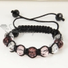 three color alternating macrame crystal beads bracelets jewelry design A