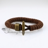 toggle snap wrap bracelets genuine leather copper design B