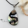 trapezoid oval patchwork sea water rainbow abalone black oyster shell mother of pearl necklaces pendants design B