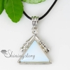 triangles semi precious stone rose quartz tiger's-eye glass opal necklaces pendants design D