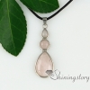 turquoise rose quartz amethyst agate semi precious stone teardrop round necklaces with pendants design F