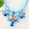 turtle foil venetian murano glass pendants and earrings jewelry light blue