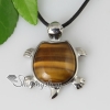 turtle semi precious stone rose quartz amethyst jade tiger's-eye necklaces pendants design G