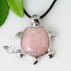 turtle semi precious stone rose quartz amethyst jade tiger's-eye necklaces pendants design A