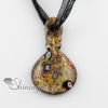 twist glitter millefiori lampwork glass necklaces pendants design E