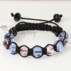 two color alternating macrame crystal beads bracelets jewelry design B