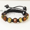 two color alternating macrame crystal beads bracelets jewelry design C