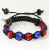 two color alternating macrame crystal beads bracelets jewelry design D