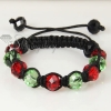 two color alternating macrame crystal beads bracelets jewelry design E