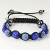 two color alternating macrame disco ball pave beads bracelets design C
