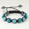 two color alternating macrame disco ball pave beads bracelets design E