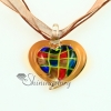 valentine's day love heart glitter with lines murano lampwork glass venetian necklaces pendants design A