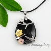 water drop flower rose quartz agate semi precious stone seashell necklaces pendants design A
