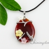water drop flower rose quartz agate semi precious stone seashell necklaces pendants design C