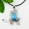 water drop frog tigereye turquoise amethyst glass opal agate semi precious stone necklaces pendants design B