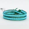 waxed cotton cord acrylic bead beaded wrap bracelets design D