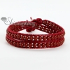 waxed cotton cord acrylic bead beaded wrap bracelets design E