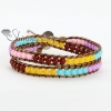 waxed cotton cord acrylic bead beaded wrap bracelets design F