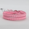 waxed cotton cord acrylic bead beaded wrap bracelets design A