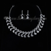 wedding bridal prom rhinestone chandelier necklaces and earrings silver