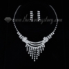 wedding bridal prom rhinestone chandelier necklaces and earrings silver