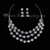 wedding bridal prom rhinestone floral necklaces jewelry sets silver