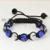 white alternating macrame crystal beads bracelets jewelry design A